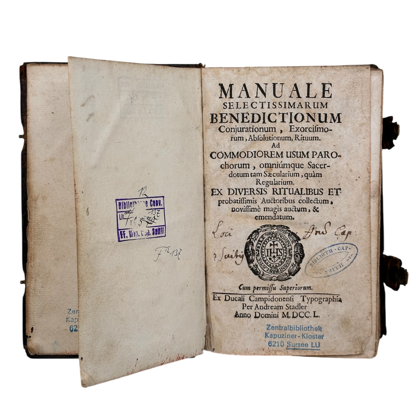 1750 - MANUEL D'EXORCISME Rituale Romanum