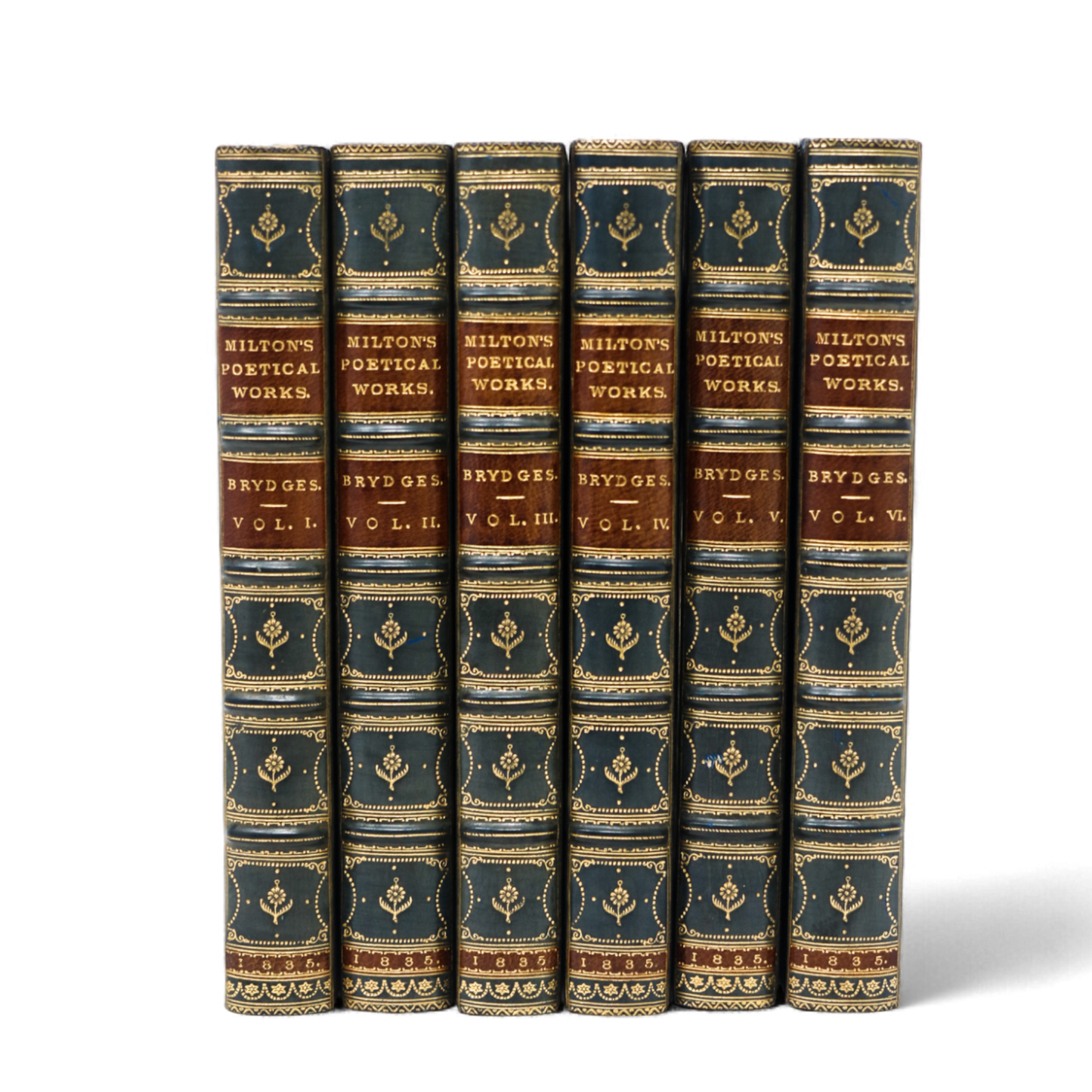 1835 Œuvres poétiques de John Milton 6 volumes 