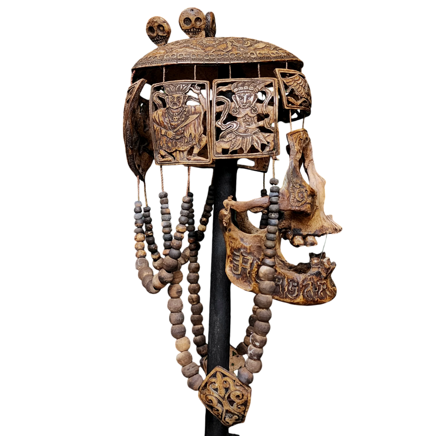 Real Human Skull Tibetan Necromancer Mask