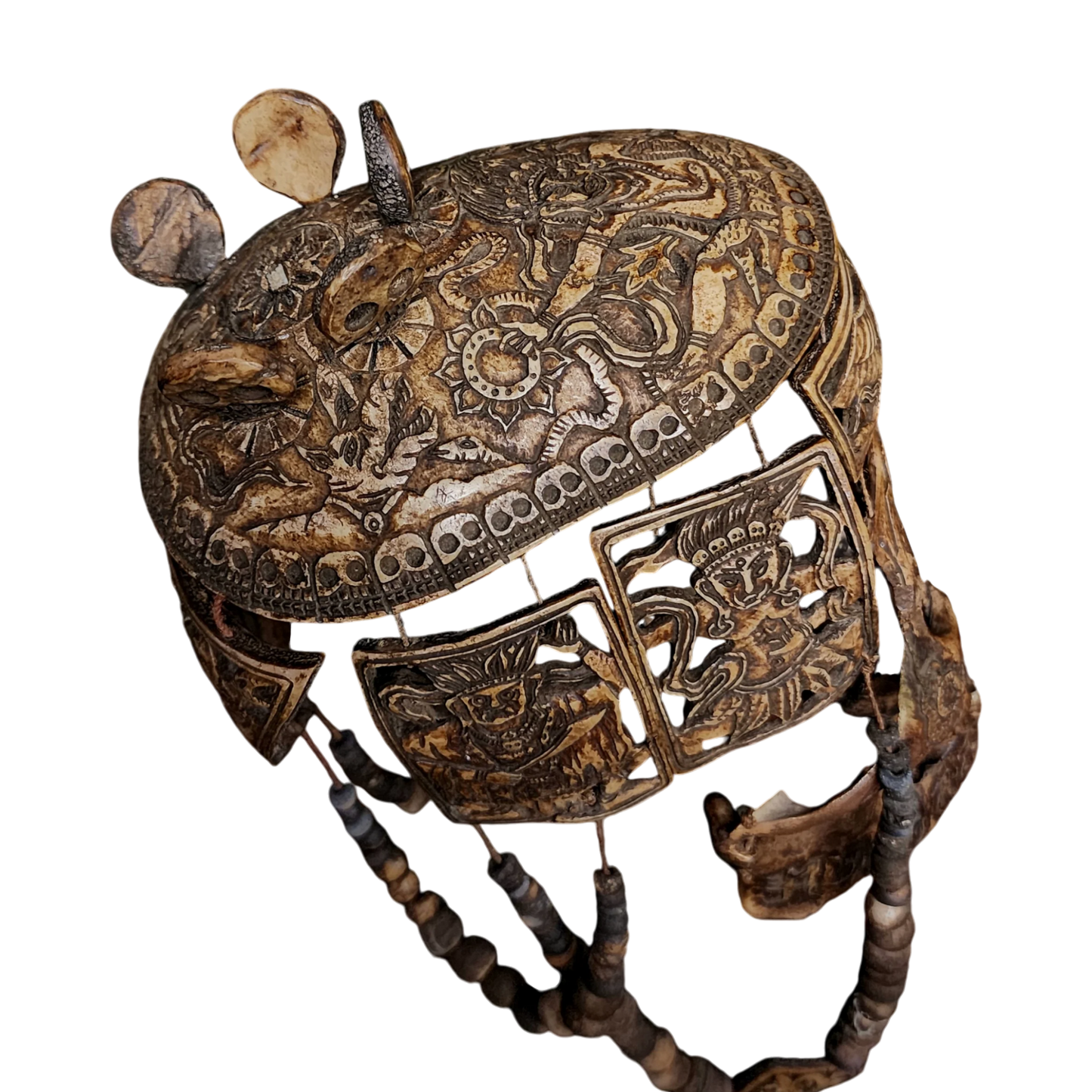 Real Human Skull Tibetan Necromancer Mask