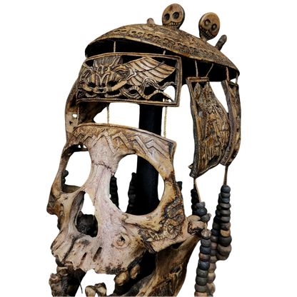 Real Human Skull Tibetan Necromancer Mask